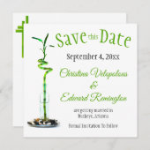 Save the Date Hochzeitserklärung Lucky Bamboo Ankündigung (Vorne/Hinten)