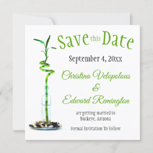 Save the Date Hochzeitserklärung Lucky Bamboo Ankündigung