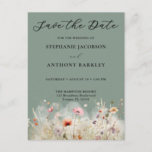 Save the Date Hochzeitserklärung Postkarte (Vorderseite)