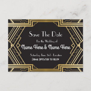 Save the Date Hochzeitsfeier 20 Gold Einladungen