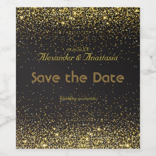 Save The Date. Hochzeitsflasche. Weinetikett (Einzelnes Label)