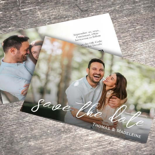 Save the Date Hochzeitsfotovorlage Minimalistisch Einladung