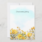Save the Date Hochzeitsgelbe Blumenmotive (Rückseite)