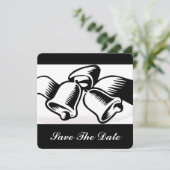 Save the Date Hochzeitsglocken Einladung (Stehend Vorderseite)