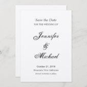 Save the Date Hochzeitshandschrift Einzigartig kla (Vorne/Hinten)