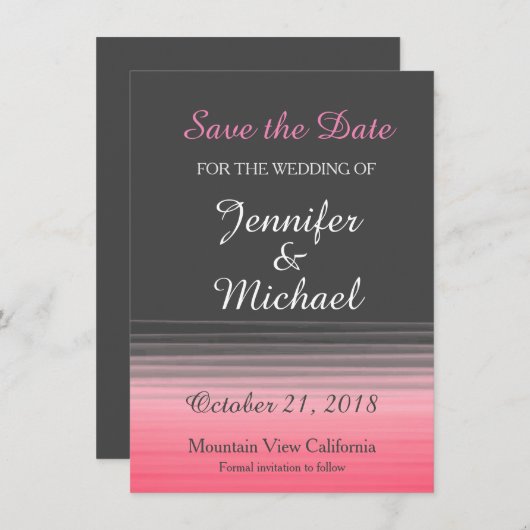 Save the Date Hochzeitshandschrift Graurosa (Vorne/Hinten)