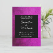 Save the Date Hochzeitshandschrift schwarz rosa (Stehend Vorderseite)