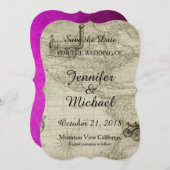 Save the Date Hochzeitshandschrift Vintage Karte (Vorne/Hinten)