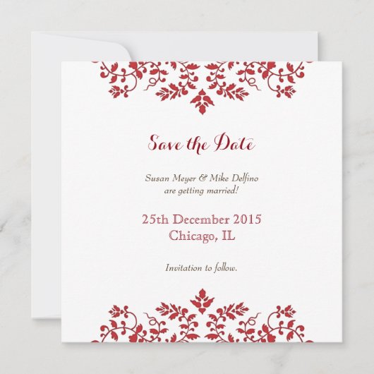 Save the Date Hochzeitskarte Einladung (Vorderseite)