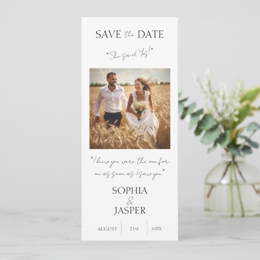 Save the Date Hochzeitskarte Einladung (Stehend Vorderseite)