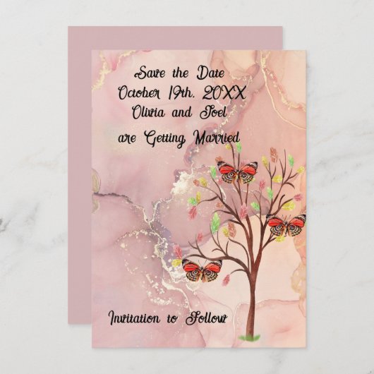 Save the Date Hochzeitskarte Einladung (Vorne/Hinten)