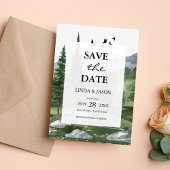 Save the Date Hochzeitskarte für Pine Tree Forest Einladung