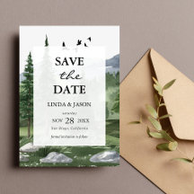 Save the Date Hochzeitskarte für Pine Tree Forest