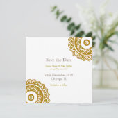 Save the Date Hochzeitskarte Gold (Stehend Vorderseite)