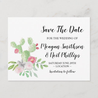 Save the Date Hochzeitskarte Kakteen Painted Coupl