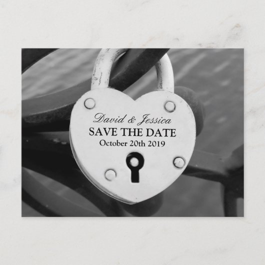 Save the Date Hochzeitskarte | Liebe des Herzens Ankündigungspostkarte (Vorderseite)
