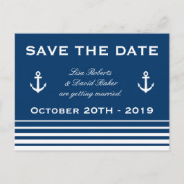 Save the Date Hochzeitskarte | Nautisches Thema Ankündigungspostkarte