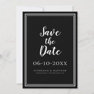 Save the Date Hochzeitskarte Schwarz/Weiß