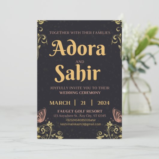 Save the Date Hochzeitskarten bearbeiten Einladung (Stehend Vorderseite)