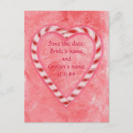 Save the Date Hochzeitskarten, Candy Canes Ankündigungspostkarte