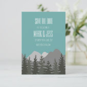 Save the Date Hochzeitskartentreppen und -gebirge (Stehend Vorderseite)