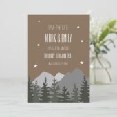 Save the Date Hochzeitskartentreppen und -gebirge (Stehend Vorderseite)