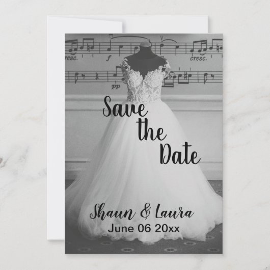 Save the Date Hochzeitskleid (Vorderseite)