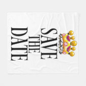 Save the Date Hochzeitskrone Fleecedecke (Vorderseite (Horizontal))