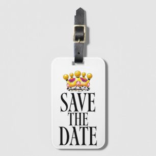 Save the Date Hochzeitskrone Gepäckanhänger