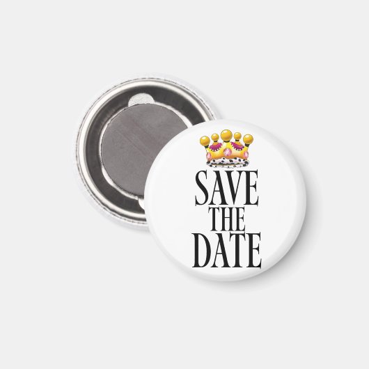 Save the Date Hochzeitskrone Magnet (Vorderseite/Rückseite)