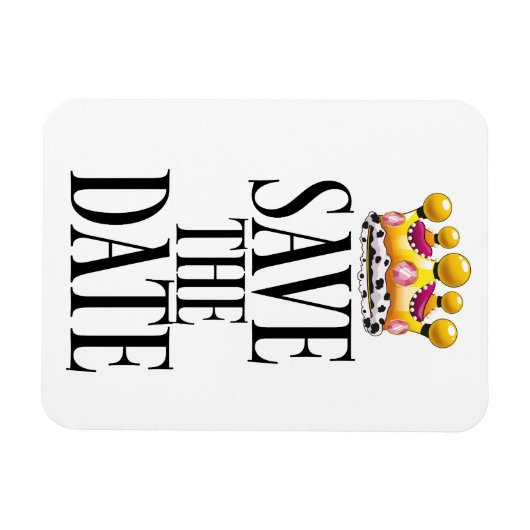 Save the Date Hochzeitskrone Magnet (Horizontal)