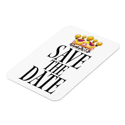 Save the Date Hochzeitskrone Magnet (Linke Seite)