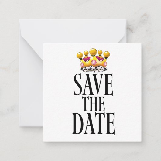 Save the Date Hochzeitskrone Mitteilungskarte (Vorderseite)