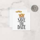 Save the Date Hochzeitskrone Mitteilungskarte (Vorderseite/Rückseite Beispiel)