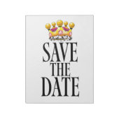 Save the Date Hochzeitskrone Notizblock (Rotiert)