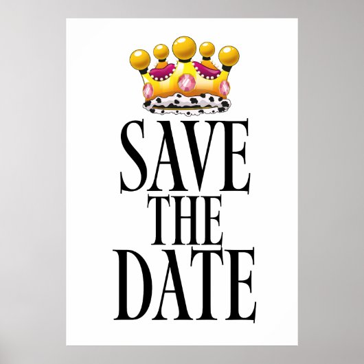 Save the Date Hochzeitskrone Poster (Vorne)