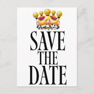 Save the Date Hochzeitskrone Postkarte