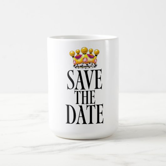 Save the Date Hochzeitskrone Verwandlungstasse (Zentrum)