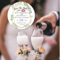 Save the Date Hochzeitslippen für Gold und Blattde