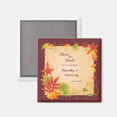 Save the Date Hochzeitsmagnet für Herbstlaub Magnet (Vorderseite/Rückseite)
