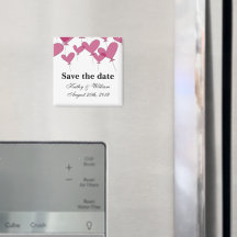 Save the Date Hochzeitsmagnet | Rote Herzblasen