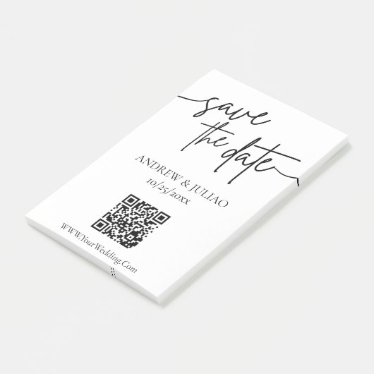 "Save the Date" Hochzeitsnotizen Post-it Klebezettel (angewinkelt)