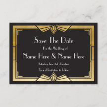 Save the Date Hochzeitsparty Gold Einladungen aus 