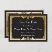 Save the Date Hochzeitsparty Gold Einladungen aus  (Vorne/Hinten)