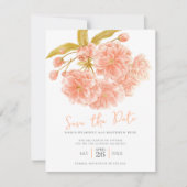 Save the Date Hochzeitspfirsichblüte (Vorderseite)