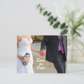 Save the Date Hochzeitspostkarte Ankündigungspostkarte (Stehend Vorderseite)
