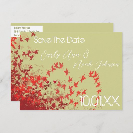 Save the Date Hochzeitspostkarten Ankündigungspostkarte (Vorne/Hinten)