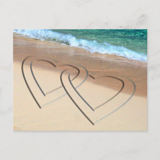 Save the Date Hochzeitspostkarten Herz Sands Beach Ankündigungspostkarte
