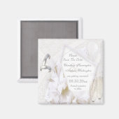 Save the Date Hochzeitsrings & Champagne Flutes Magnet (Vorderseite/Rückseite)