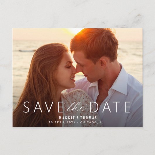 Save the Date Hochzeitsschrift Postkarte (Vorderseite)